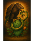 Mexican Eagle and Snake Cactus Art Digital Download High Resolution Aztec Inspired Symbolic Artwork Vintage Style Mexico Flag Emblem Printable Wall Art Chicano Heritage Design PNG File